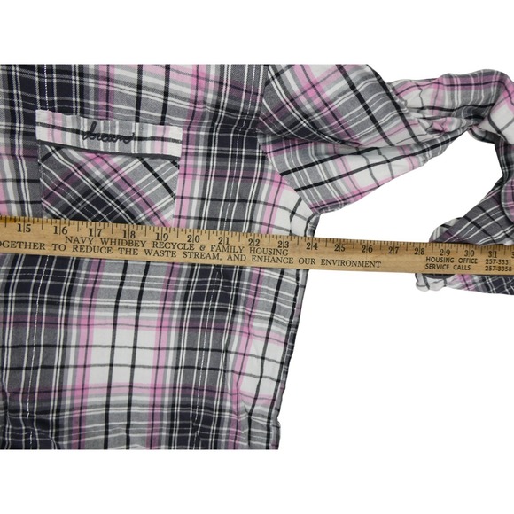 Victoria's Secret Womens Pajama Set XL Pink Plaid Button Up Sleepwear Drawstring - Picture 5 of 13